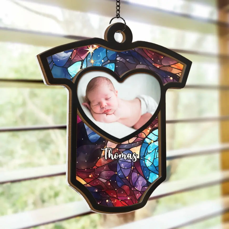 Photo personnalisée : éternellement reconnaissant pour ce petit miracle ! Attrape-soleil personnalisé à suspendre à la fenêtre ! Cadeau de Noël pour bébé, enfant et nouveau-né.