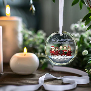 Le plus beau cadeau que nos parents nous ont offert – Ornement en verre personnalisé en forme de cercle pour la famille – Cadeau de Noël pour les membres de la famille