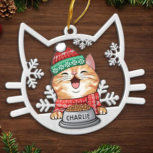Chat mignon pour Noël - Décoration personnalisée en métal - Cadeau de Noël pour les propriétaires et les amoureux des animaux