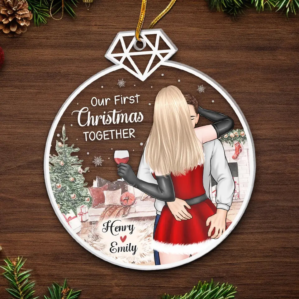 Mon miracle de Noël, c'est que tu es entré dans ma vie - Ornement personnalisé pour couple - Forme personnalisée en acrylique - Cadeau de Noël pour mari et femme, anniversaire, premier Noël