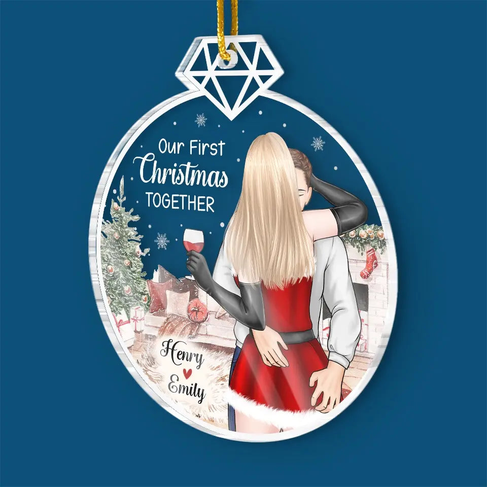 Mon miracle de Noël, c'est que tu es entré dans ma vie - Ornement personnalisé pour couple - Forme personnalisée en acrylique - Cadeau de Noël pour mari et femme, anniversaire, premier Noël