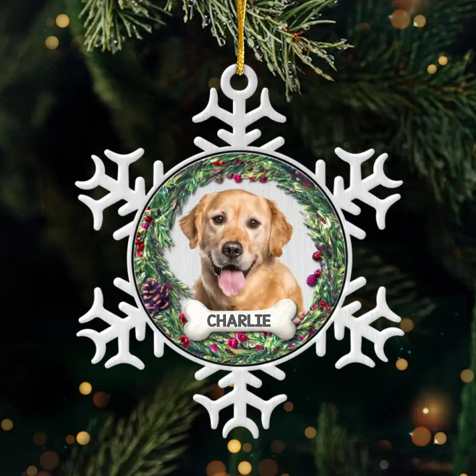 Photo personnalisée « Pattes au paradis, à jamais dans nos cœurs » - Ornement commémoratif personnalisé - Forme personnalisée en métal - Cadeau de condoléances, cadeau de Noël pour propriétaires d'animaux et amoureux des animaux