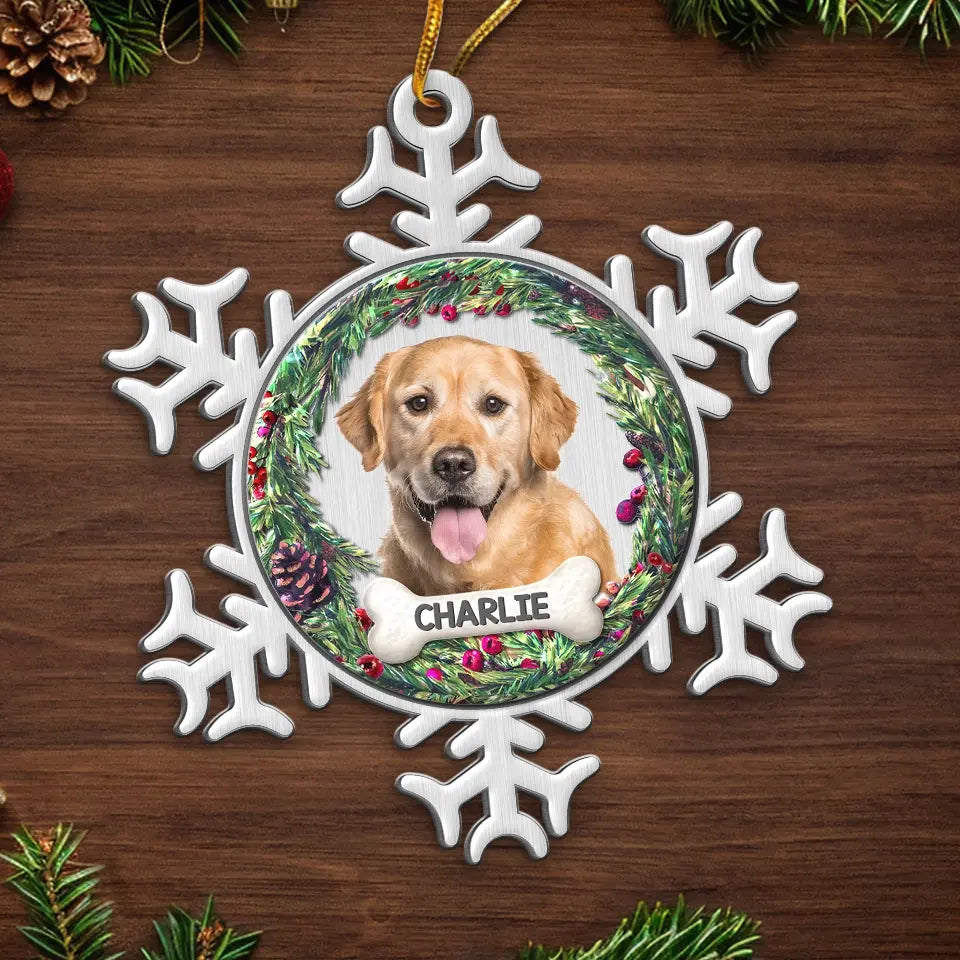 Photo personnalisée « Pattes au paradis, à jamais dans nos cœurs » - Ornement commémoratif personnalisé - Forme personnalisée en métal - Cadeau de condoléances, cadeau de Noël pour propriétaires d'animaux et amoureux des animaux