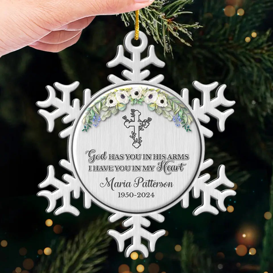 Je t'ai dans mon cœur - Ornement commémoratif personnalisé - Forme personnalisée en métal - Cadeau de condoléances, cadeau de Noël pour les membres de la famille