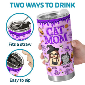 Gobelet personnalisé avec motif chat gonflable en 3D - Cadeau d'Halloween pour les propriétaires et les amoureux des animaux