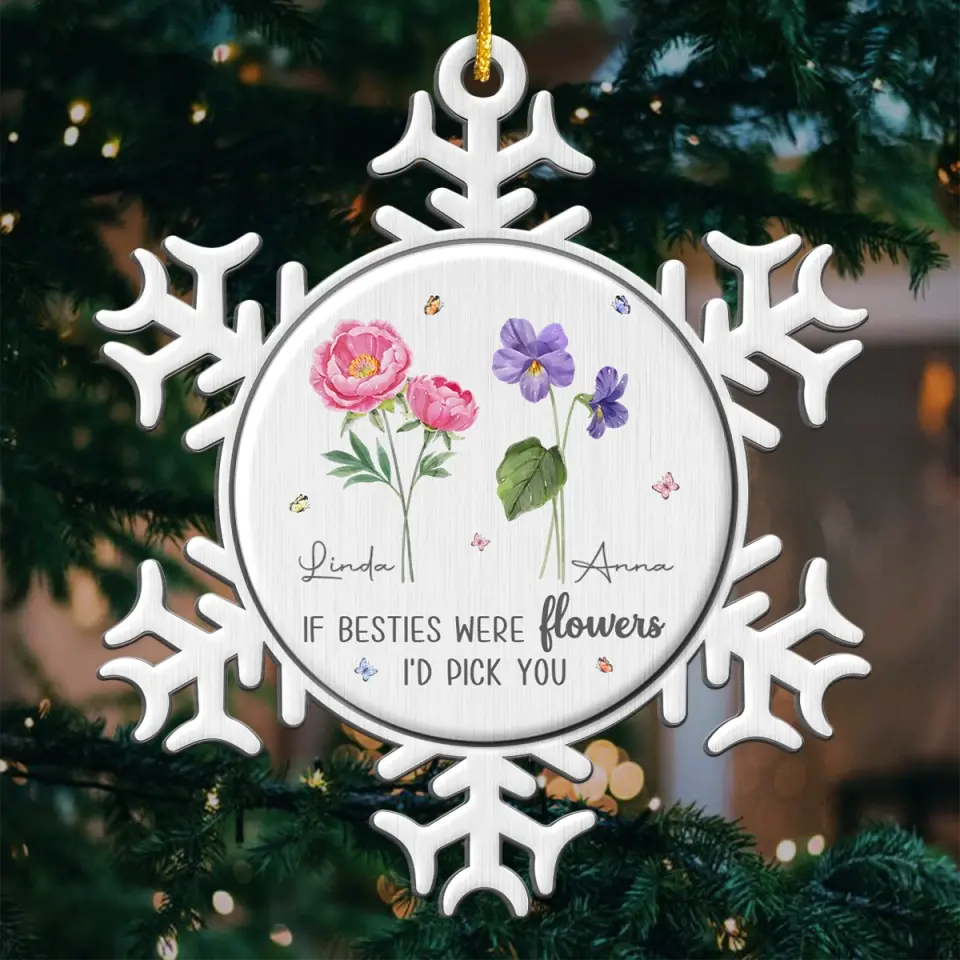 Amis jusqu'au bout - Ornement personnalisé pour meilleure amie - Forme personnalisée en métal - Cadeau de Noël pour meilleures amies, meilleures amies, sœurs