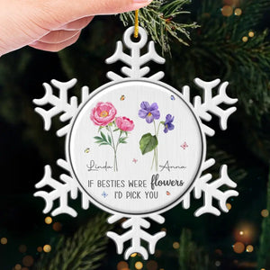 Amis jusqu'au bout - Ornement personnalisé pour meilleure amie - Forme personnalisée en métal - Cadeau de Noël pour meilleures amies, meilleures amies, sœurs