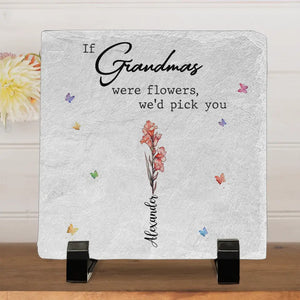 Un cadeau attentionné peut égayer la journée de grand-mère et lui montrer à quel point nous nous soucions d'elle - Pierre carrée personnalisée avec support - Cadeau pour maman et grand-mère