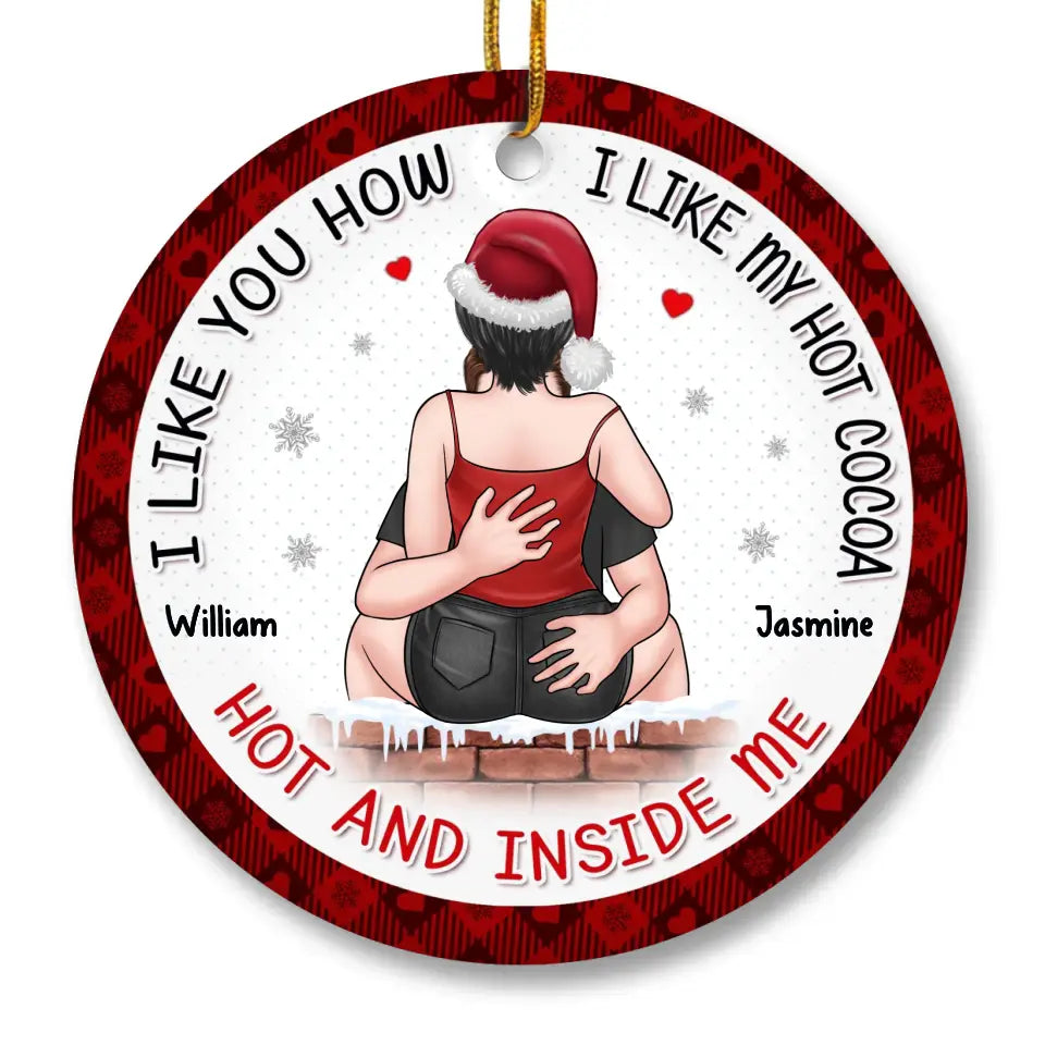Votre contact allume un feu dans mon âme - Ornement personnalisé pour couple - Forme ronde en céramique - Cadeau de Noël pour mari et femme, anniversaire