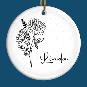 Les amis sont comme des fleurs qui fleurissent dans le jardin de la vie - Ornement personnalisé Bestie personnalisé - Forme ronde en céramique - Cadeau de Noël pour meilleures amies, BFF, sœurs