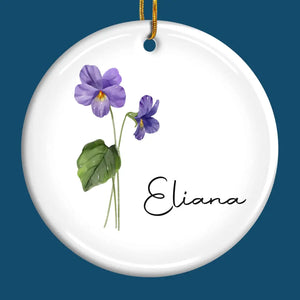 La véritable amitié est comme une fleur qui fleurit toujours - Ornement personnalisé Bestie - Forme ronde en céramique - Cadeau de Noël pour meilleures amies, meilleures amies, sœurs