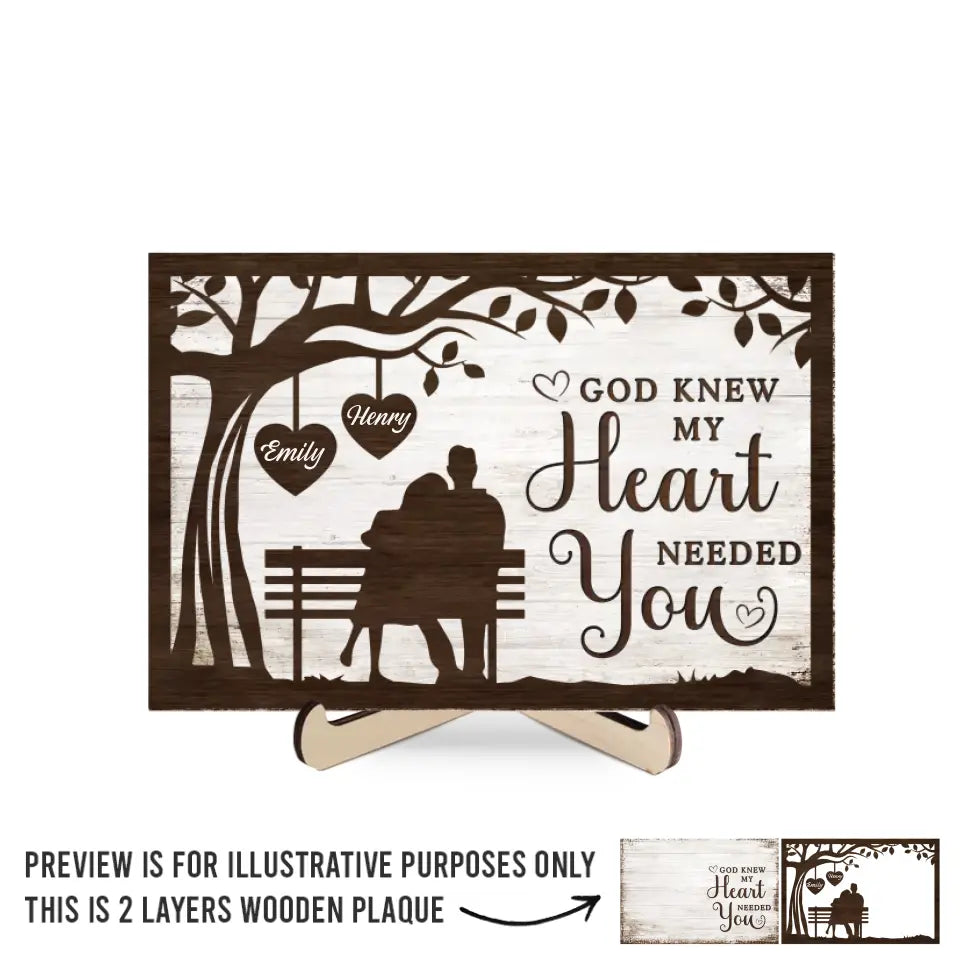 Tu seras toujours avec moi AMZ - Plaque en bois personnalisée à 2 couches avec support pour couple - Nouveauté, cadeau de pendaison de crémaillère pour mari et femme, anniversaire