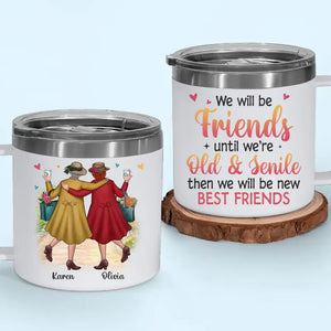 Une meilleure amie est toujours là pour vous, quoi qu'il arrive - Gobelet personnalisé en acier inoxydable de 14 oz avec poignée - Cadeau pour meilleures amies, meilleures amies, sœurs