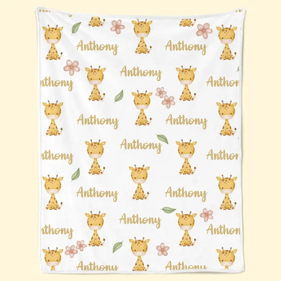 Les grands rêves commencent avec de petites pattes de girafe - Couverture personnalisée pour bébé - Cadeau pour bébé, enfant et nouveau-né