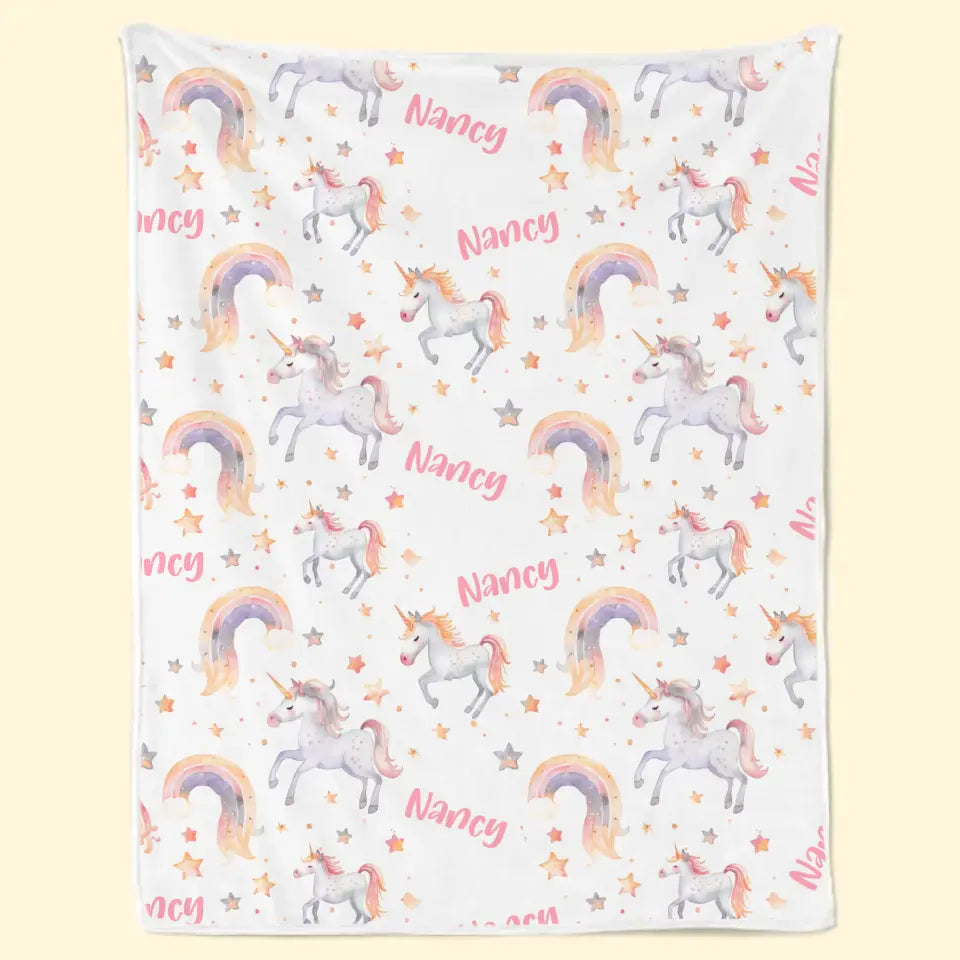 Couverture personnalisée pour bébé, née pour briller comme une licorne - Cadeau pour bébé, enfant et nouveau-né