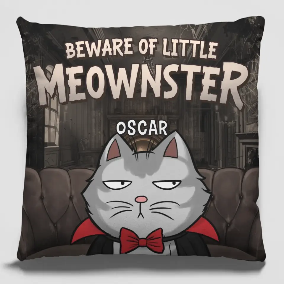 Nous régnons sur la maison - Coussin personnalisé pour chat - Cadeau d'Halloween pour les propriétaires d'animaux et les amoureux des animaux