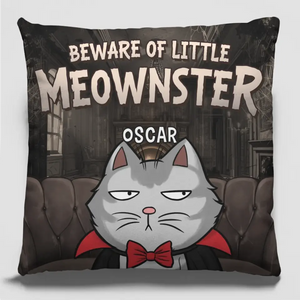 Nous régnons sur la maison - Coussin personnalisé pour chat - Cadeau d'Halloween pour les propriétaires d'animaux et les amoureux des animaux