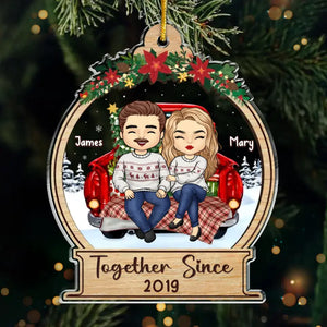 Votre amour pendant la période de Noël apporte de la joie à mon cœur - Ornement personnalisé pour couple - Forme personnalisée en acrylique - Cadeau de Noël pour mari et femme, anniversaire