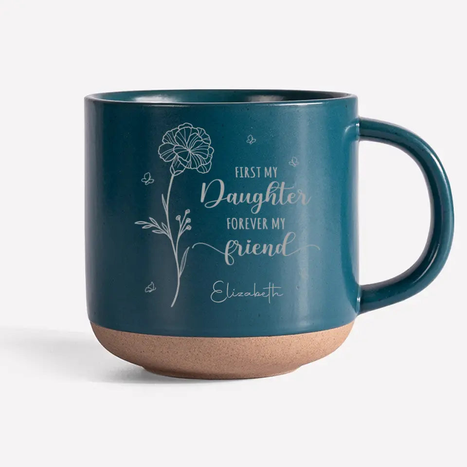 Une fille est la meilleure amie d'une mère - Tasse en poterie personnalisée pour la famille - Cadeau pour maman et fille