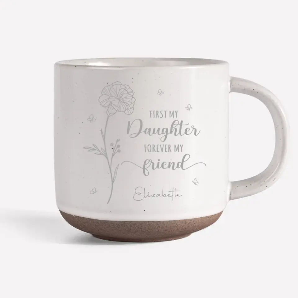 Une fille est la meilleure amie d'une mère - Tasse en poterie personnalisée pour la famille - Cadeau pour maman et fille