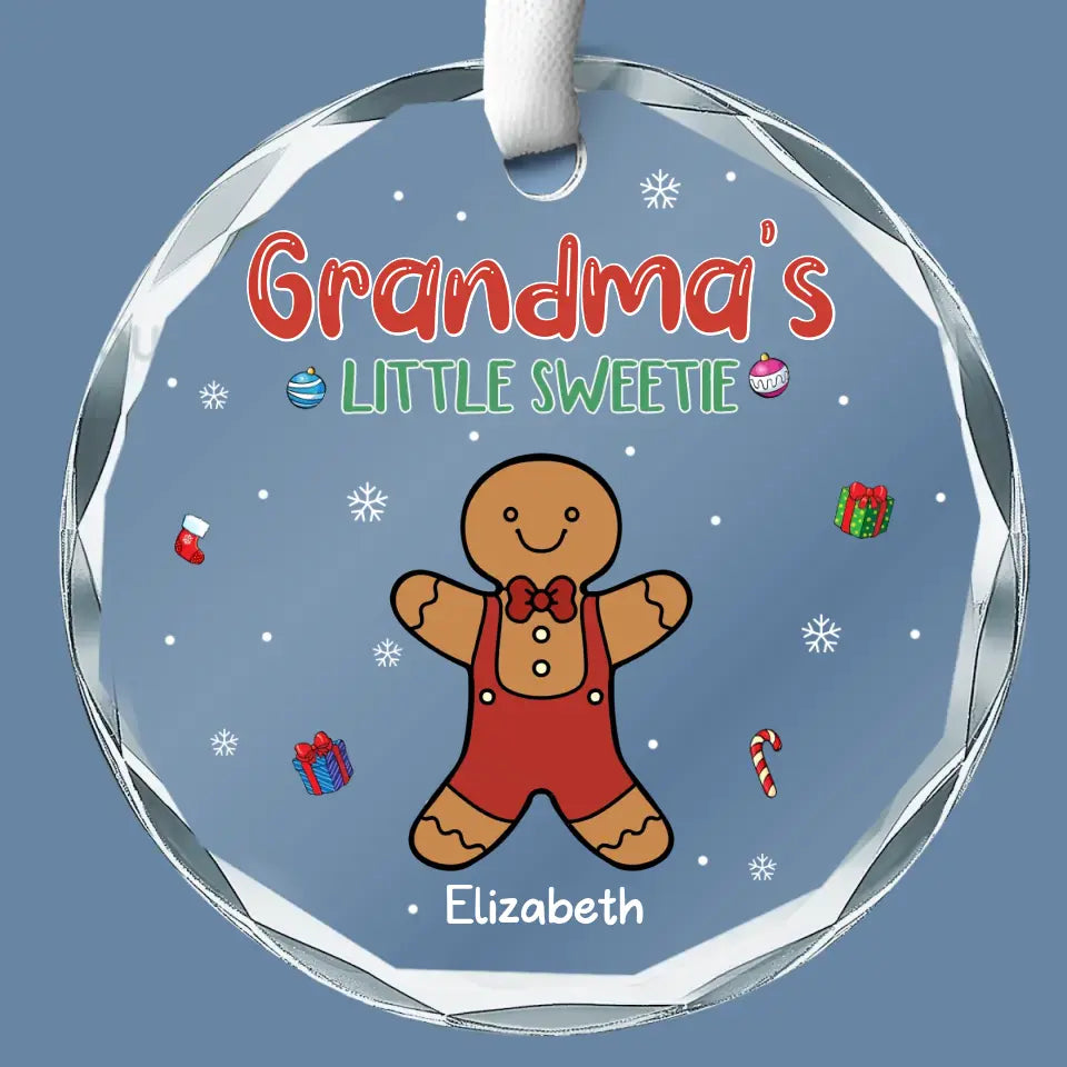 Câlins douillets avec le pain d'épices de grand-mère - Décoration de Noël personnalisée en verre avec cercle - Cadeau pour maman et grand-mère