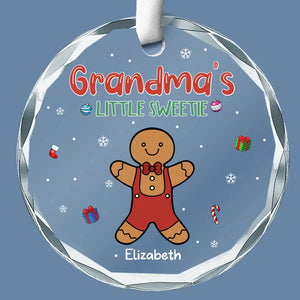 Câlins douillets avec le pain d'épices de grand-mère - Décoration de Noël personnalisée en verre avec cercle - Cadeau pour maman et grand-mère