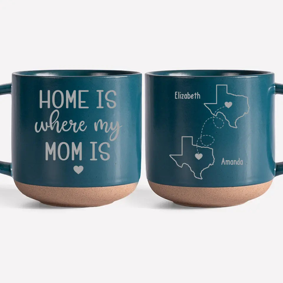 La maison est là où se trouve ma mère - Tasse en céramique personnalisée pour la famille - Cadeau pour maman et grand-mère