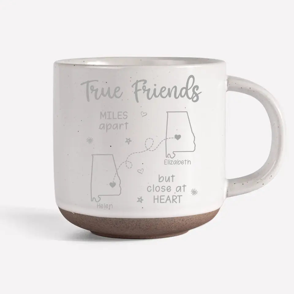 Les amis sont liés cœur à cœur - Mug en céramique personnalisé Bestie - Cadeau pour meilleures amies, meilleures amies, sœurs