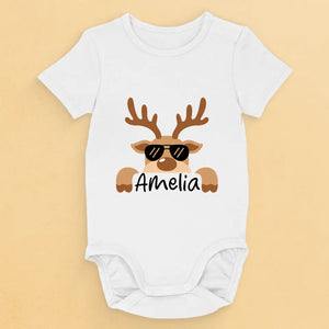 Jingle Bells et Bébé Giggles - Grenouillère personnalisée pour bébé - Cadeau de Noël pour bébé, enfant et nouveau-né