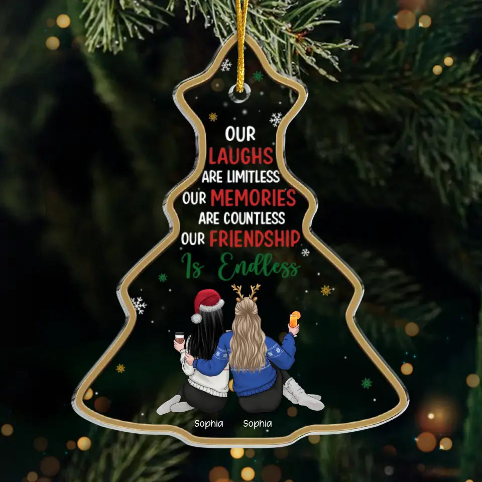 Nos souvenirs sont innombrables - Ornement personnalisé Bestie - Forme personnalisée en acrylique - Cadeau de Noël pour meilleures amies, meilleures amies, sœurs