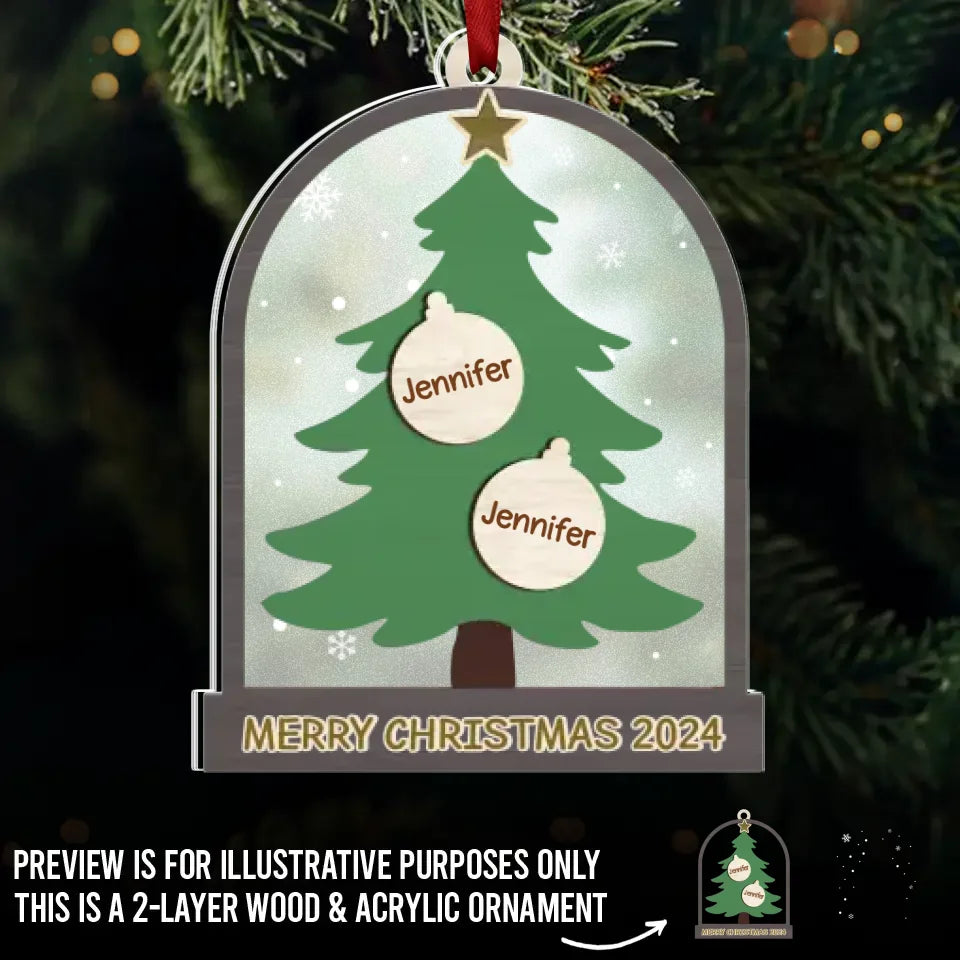 Noël, c'est la famille ! - Décoration familiale personnalisée en bois et acrylique - Cadeau de Noël pour les membres de la famille