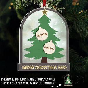 Noël, c'est la famille ! - Décoration familiale personnalisée en bois et acrylique - Cadeau de Noël pour les membres de la famille