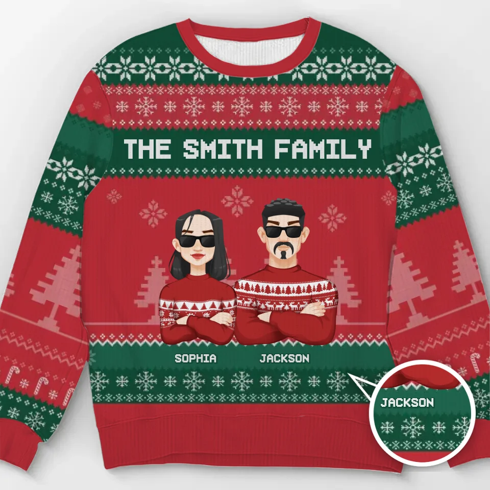 C'est la plus belle période de l'année - Sweat-shirt personnalisé pour la famille - Pull en laine unisexe - Cadeau de Noël pour les membres de la famille