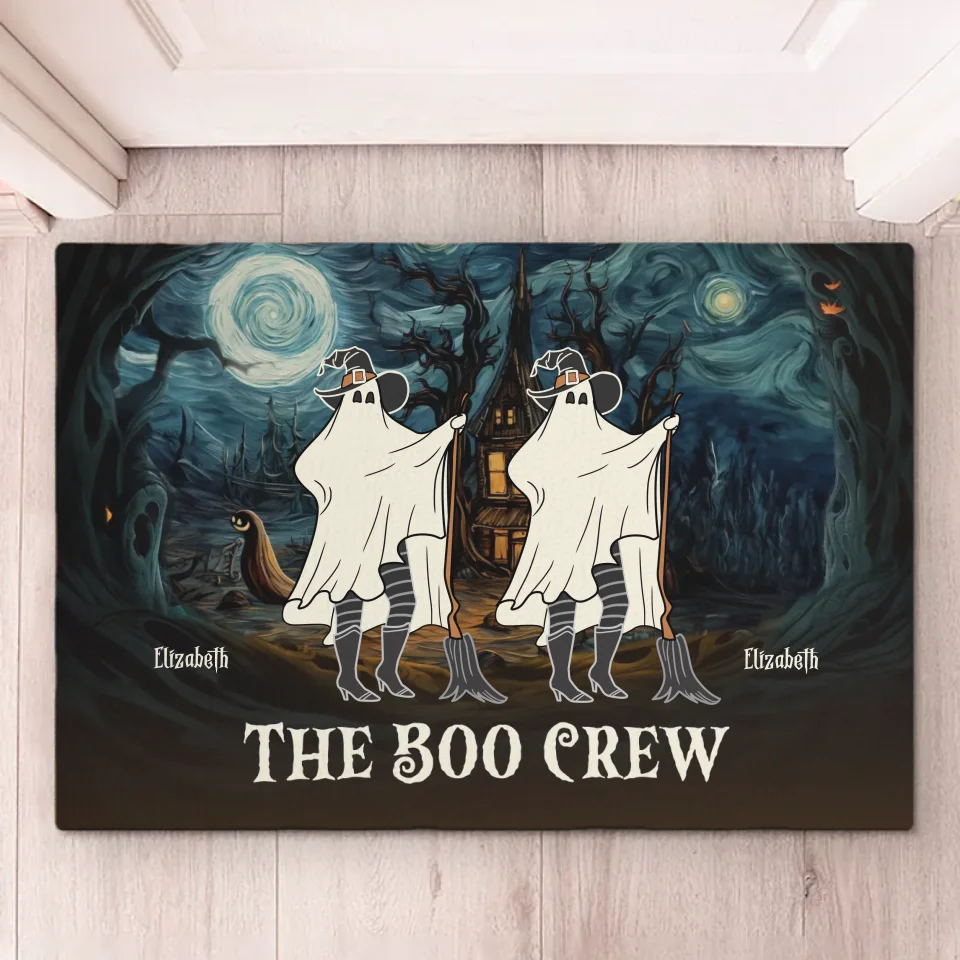 Nous sommes là pour les huées - Tapis décoratif personnalisé pour la maison - Cadeau d'Halloween pour les membres de la famille