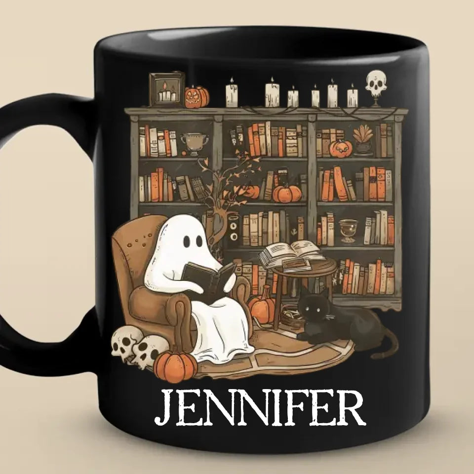 Je n'ai peur d'aucun fantôme - Mug noir personnalisé pour la famille - Cadeau d'Halloween pour les membres de la famille