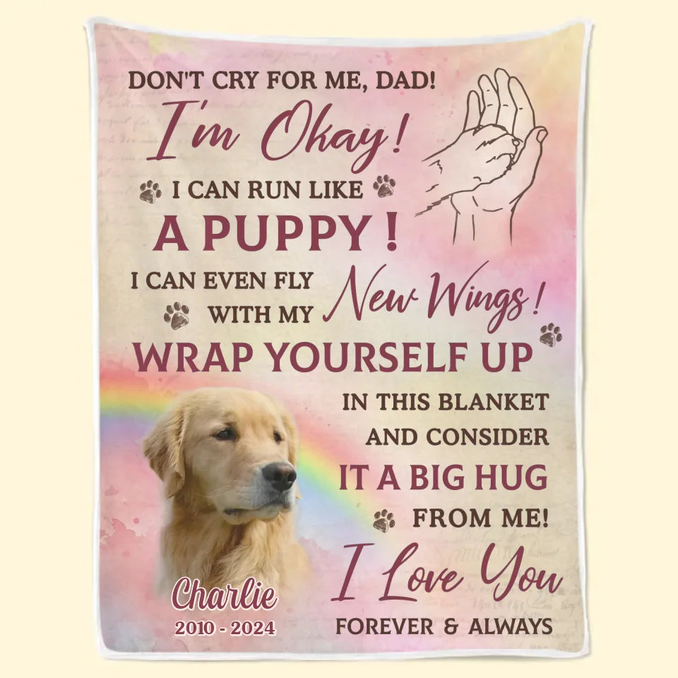Couverture photo personnalisée, libre et fidèle, pour un ami fidèle - Cadeau de condoléances pour les propriétaires et les amoureux des animaux