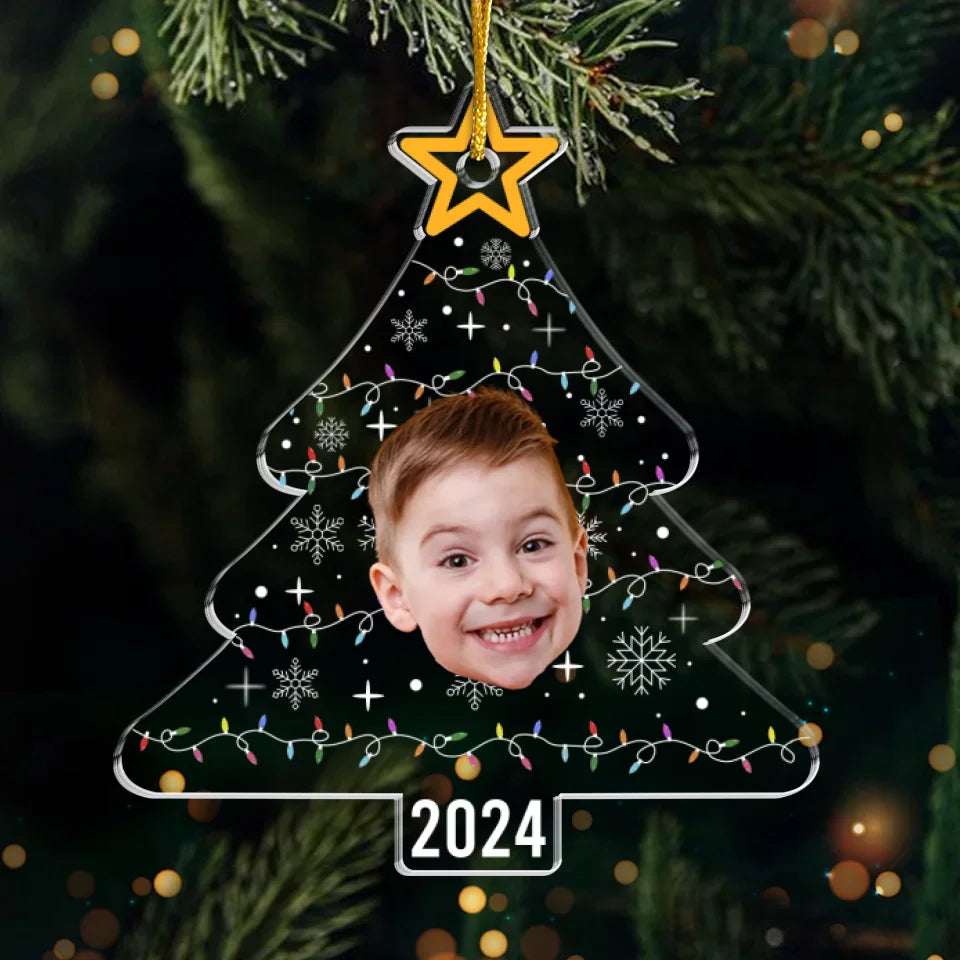 Photo personnalisée de Little Seeds Grow Mighty Trees - Décoration familiale personnalisée - Forme personnalisée en acrylique - Cadeau de Noël pour les membres de la famille