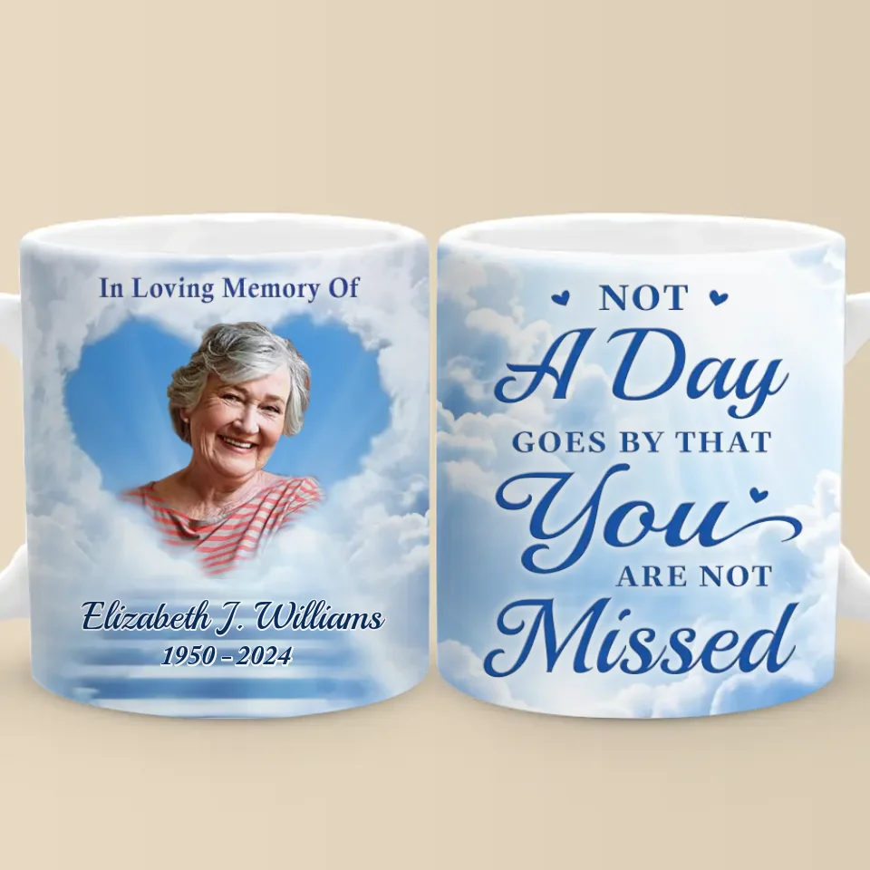 Photo personnalisée : votre esprit perdure ! Mug personnalisé commémoratif ! Cadeau de condoléances pour les membres de la famille.