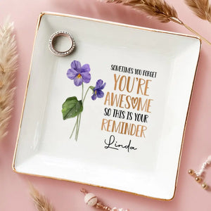 Parfois, on oublie qu'on est génial AMZ - Plat à bijoux personnalisé Bestie - Nouveauté, cadeau pour les meilleures amies, BFF, sœurs, maman, fille