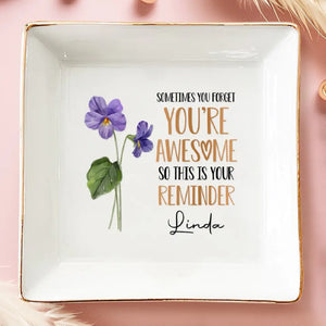 Parfois, on oublie qu'on est génial AMZ - Plat à bijoux personnalisé Bestie - Nouveauté, cadeau pour les meilleures amies, BFF, sœurs, maman, fille