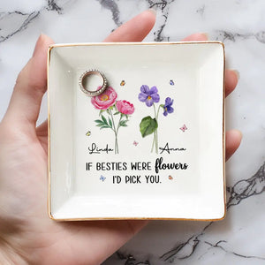 Comme les fleurs sauvages, nous sommes meilleurs ensemble AMZ - Plat à bijoux personnalisé Bestie - Nouveauté, cadeau pour les meilleures amies, BFF, sœurs
