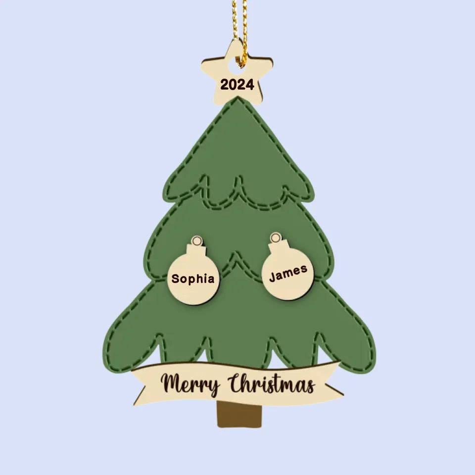 La famille est au cœur de Noël - Décoration de Noël personnalisée en cuir - Cadeau de Noël pour les membres de la famille