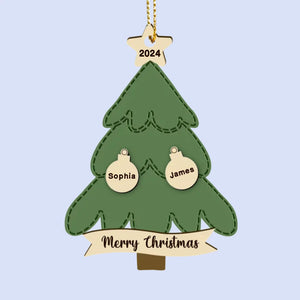 La famille est au cœur de Noël - Décoration de Noël personnalisée en cuir - Cadeau de Noël pour les membres de la famille