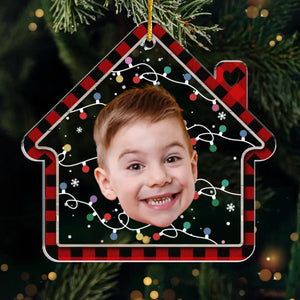 Custom Photo My Favorite Color Is Christmas Lights - Family Personalized Custom Ornament - Acrylic Custom Shaped - Christmas Gift For Family Members