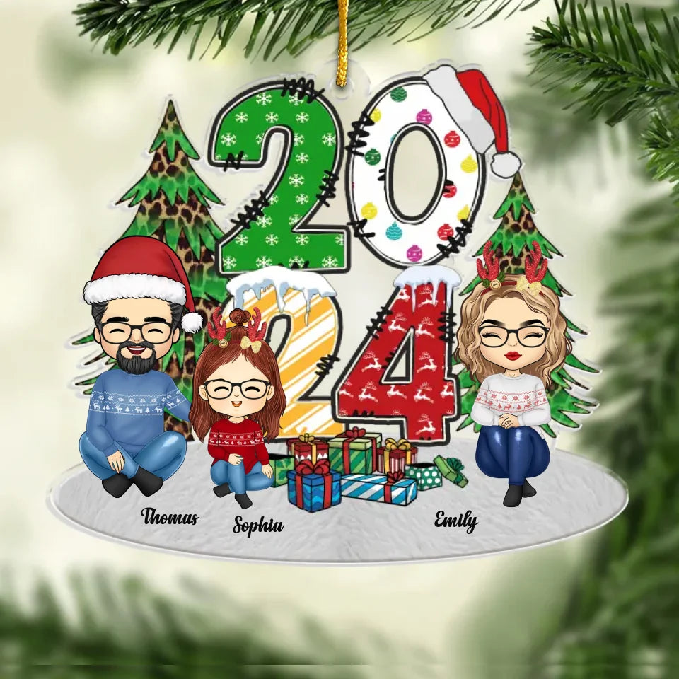 La joie de Noël, c'est la famille réunie ! - Décoration personnalisée pour la famille - Forme personnalisée en acrylique - Cadeau de Noël pour les membres de la famille