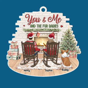Nous vous souhaitons un Noël à quatre pattes - Ornement personnalisé pour couple - Forme en bois personnalisée - Cadeau de Noël pour mari et femme, anniversaire, propriétaires d'animaux, amoureux des animaux