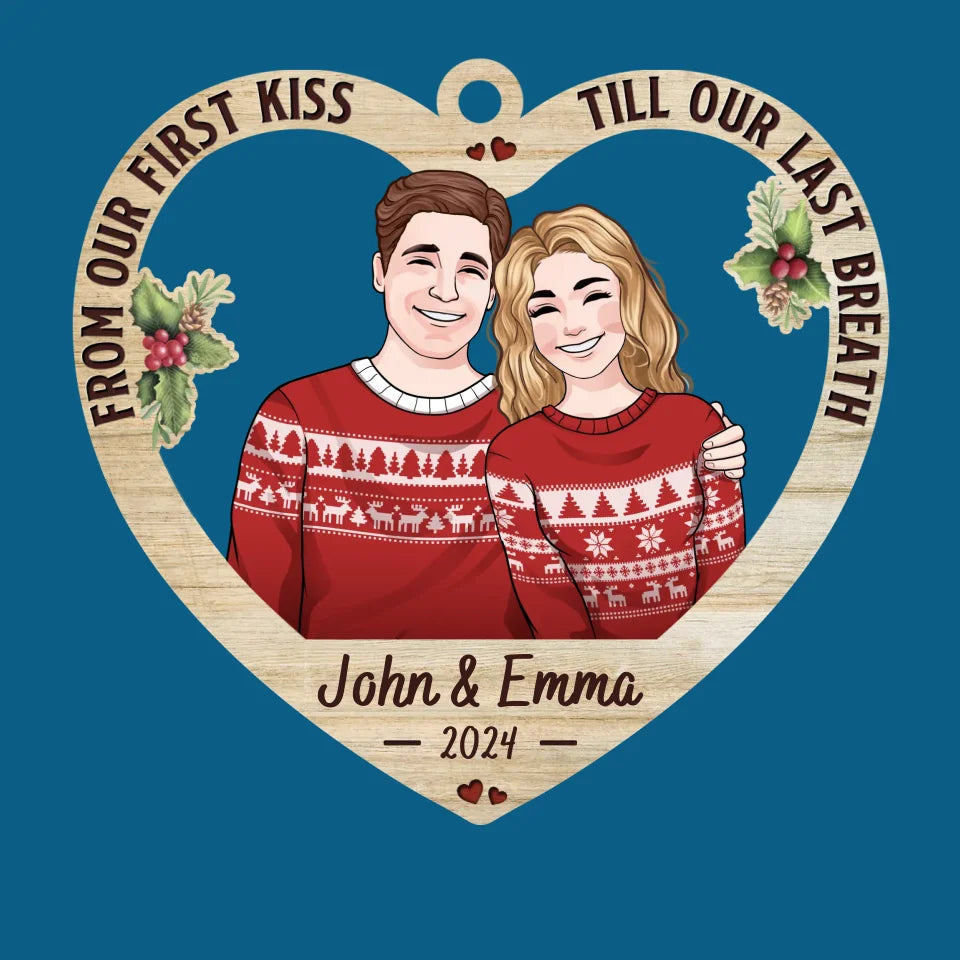 Vous faites de chaque jour un moment de Noël - Ornement personnalisé pour couple - Forme en bois personnalisée - Cadeau de Noël pour mari et femme, anniversaire