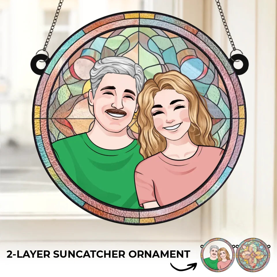 Je n'ai que de la glace pour toi - Ornement attrape-soleil personnalisé à suspendre pour fenêtre - Cadeau de Noël pour mari et femme, anniversaire