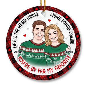 Tu es mon cadeau parfait - Ornement personnalisé pour couple - Forme ronde en céramique - Cadeau de Noël pour mari et femme, anniversaire
