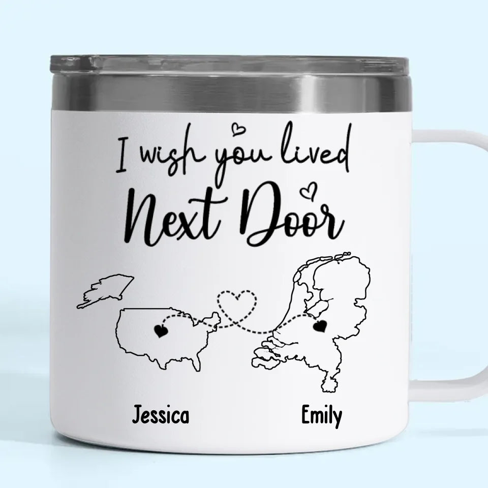 Les bons amis et les bonnes boissons rendent la vie meilleure - Gobelet personnalisé en acier inoxydable de 14 oz avec poignée - Cadeau pour meilleures amies, meilleures amies, sœurs